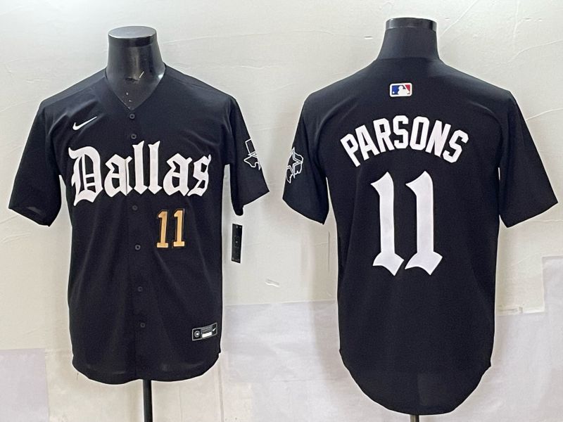 Men 2025 Nike Dallas Cowboys #11 Parsons Black 5th generation Joint Name Limited NFL Jersey 018